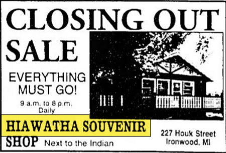 Hiawatha Souvenir and Coffee Shop - Aug 1997 Closeout (newer photo)